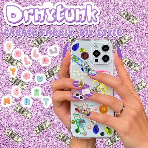 2280Pcs Junk Case Charms Kit,Y2K Nail Phone Cases Charms Bow Flower Letter Resin Accessories Beads for DIY Craft Scrapbooking Jewelry Making in Saudi Arabia