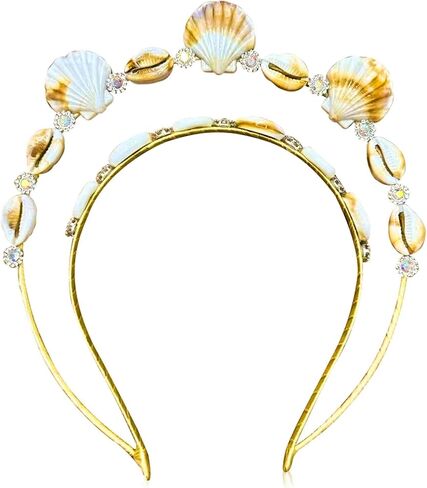 JeVenis Mermaid Headband Seashell Siren Costume Women Gold Halo Crown Headpiece for Mermaid Sirens Goddess Cosplay Renaissance in Saudi Arabia