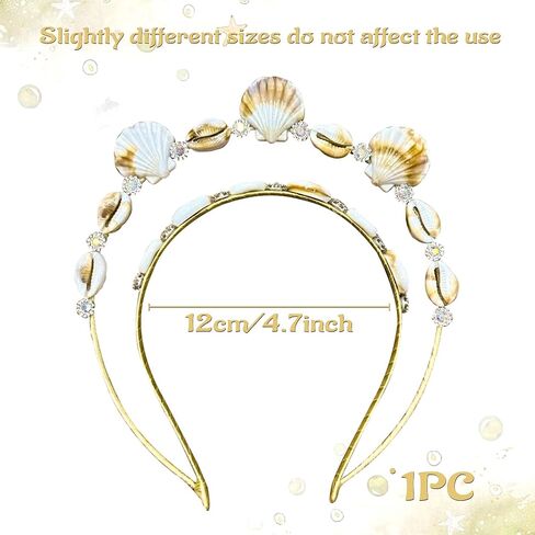 JeVenis Mermaid Headband Seashell Siren Costume Women Gold Halo Crown Headpiece for Mermaid Sirens Goddess Cosplay Renaissance in Saudi Arabia
