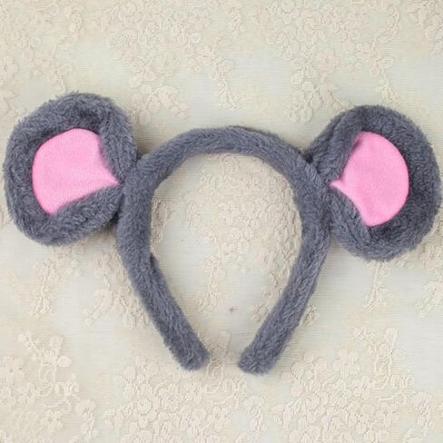 DALJIAFA Halloween Mouse Ears Headband Bow Tie Tail Mouse Hair Hoops Headpiece Bowtie Women Animal Hair Bands Hairband Cosplay Dress Up Masquerade Holiday Festival Parade Birthday Party Supplies Brown in Kuwait
