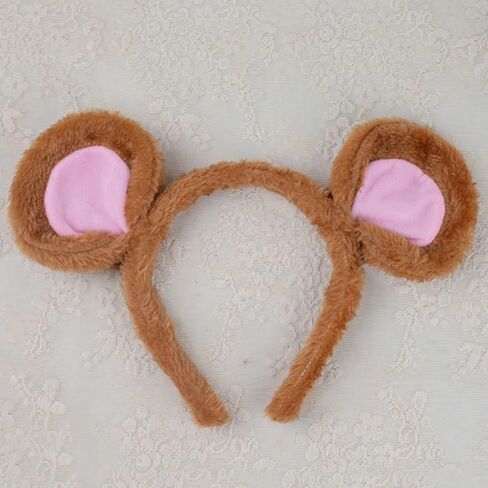 DALJIAFA Halloween Mouse Ears Headband Bow Tie Tail Mouse Hair Hoops Headpiece Bowtie Women Animal Hair Bands Hairband Cosplay Dress Up Masquerade Holiday Festival Parade Birthday Party Supplies Brown in Kuwait