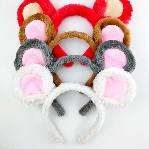 DALJIAFA Halloween Mouse Ears Headband Bow Tie Tail Mouse Hair Hoops Headpiece Bowtie Women Animal Hair Bands Hairband Cosplay Dress Up Masquerade Holiday Festival Parade Birthday Party Supplies Brown in Kuwait