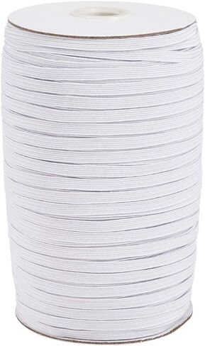 Elecrelive 100 Yards Braided Elastic Cord 1/2 inch Black Flat Width Stretchy Elastic Band for DIY Jewelry Making Sewing and Crafting in Kuwait