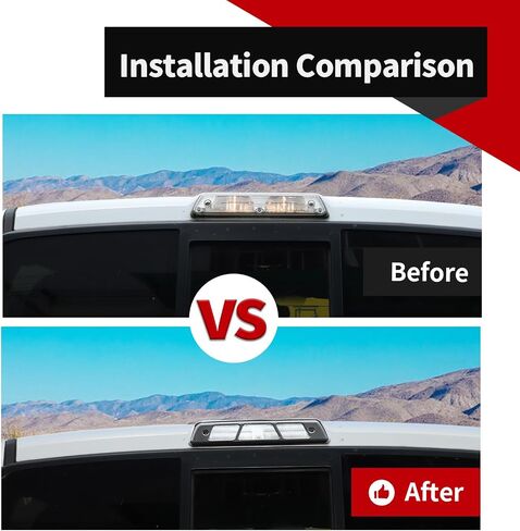 Voodonala for Ford F150 2009-2014 غطاء مصباح الفرامل الثالث الخلفي متوافق مع Ford F150 2009-2014 (ABS ، Smoke Black) in Kuwait