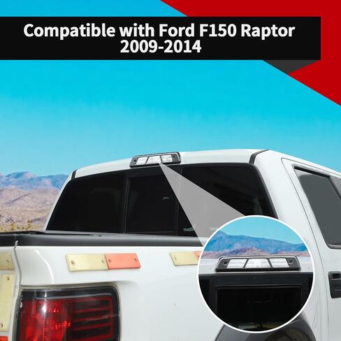 Voodonala for Ford F150 2009-2014 غطاء مصباح الفرامل الثالث الخلفي متوافق مع Ford F150 2009-2014 (ABS ، Smoke Black) in Kuwait