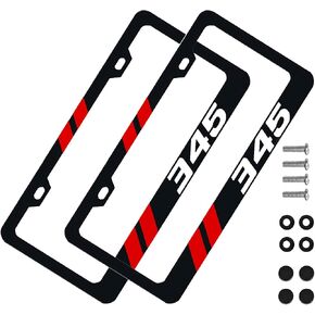 Silver Heavy Blue and Red Stripes 3 Colors Front License Plate with Screw caps in Saudi Arabia