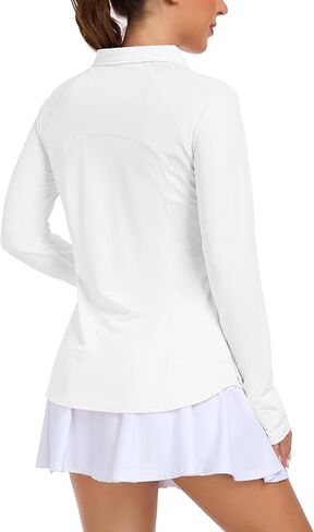 Womens UPF 50+ Sun Polo Shirts Long Sleeve UV Protection Quarter Zip Pullover Lightweight Athletic SPF Hiking Outdoor Tops in Saudi Arabia