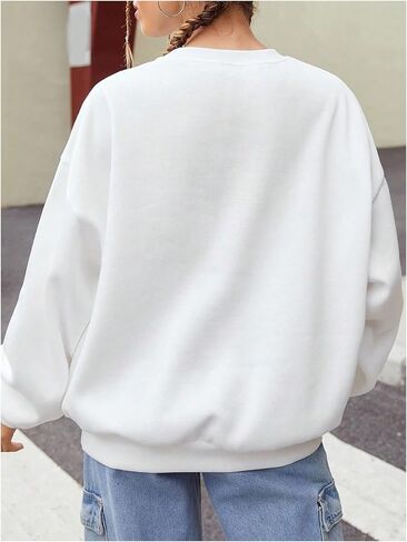 WDIRARA Women's Car Graphic Sweatshirt Crewneck Long Sleeve Pullover Oversized Top in Saudi Arabia
