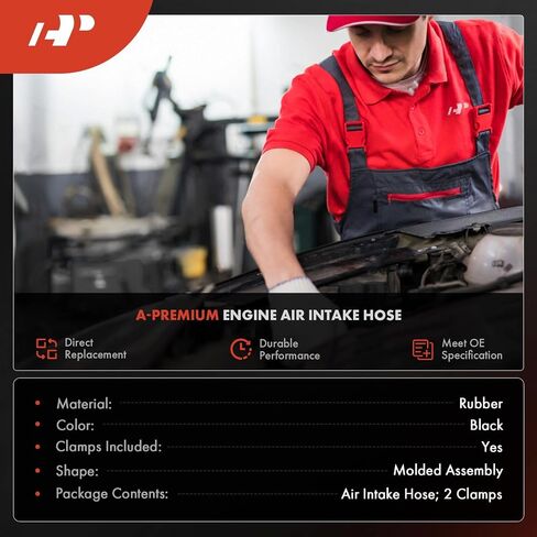 A-Premium الخلفية الخلفية Air Air Air Hose Clean Clean Hose W/Clamps متوافق مع RAM 2500/3500 2011-2012 و Dodge RAM 2500/3500 2003-2010 in Saudi Arabia