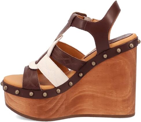 Dingo Womens Cosmo Studded Casual Sandals Casual Mid Heel 2-3" - Brown in Saudi Arabia