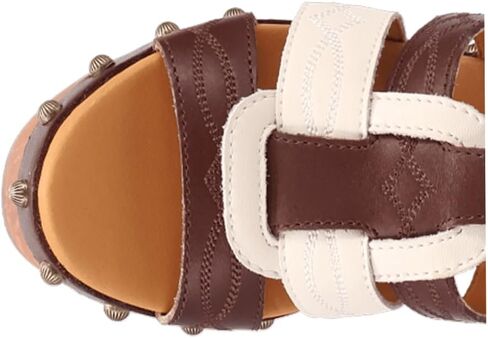 Dingo Womens Cosmo Studded Casual Sandals Casual Mid Heel 2-3" - Brown in Saudi Arabia