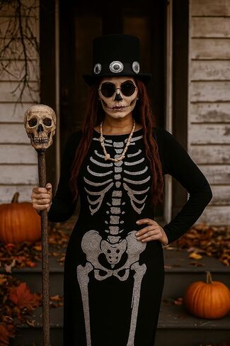 Nicky Bigs Novelties Voodoo Rocker Top Hat مع Fake Feads and Silver Buckles Deluxe Assume Assume Halloween ، Cosplay ، Steampunk ، Gothic ، Music Festival (Size) in Saudi Arabia