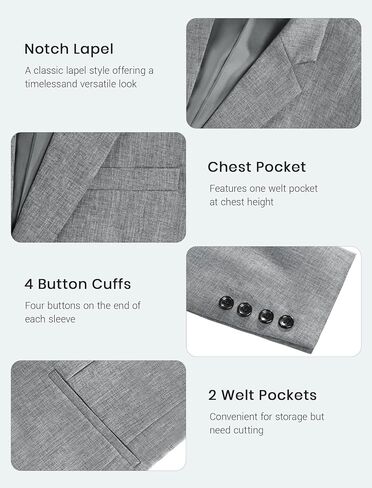 VSSJAVUN MENS Blazer Casual Sport Coats Slim Fit Two Button Lightweight Suct Jacket Jacket in Kuwait