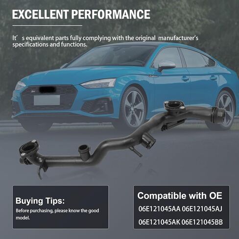 Engine Coolant Radiator Pipe Water Hose 06E121045AA Compatible with Audi A4 2013-2015 A5/A5 Quattro/S5 2012-2017 A6/A6 quattro A6 Allroad A7/A7 A8 quattro Touareg 06E121045AJ 06E121045AK in Saudi Arabia