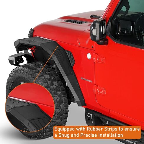 HOOKE ROAD JL WRANGLER Aluminium Fender Flares Wheel Mud Guard متوافق مع Jeep Wrangler JL 2018 2019 2020 2021 2022 2023 2024 2025-2pcs in Kuwait
