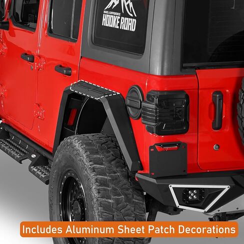 HOOKE ROAD JL WRANGLER Aluminium Fender Flares Wheel Mud Guard متوافق مع Jeep Wrangler JL 2018 2019 2020 2021 2022 2023 2024 2025-2pcs in Kuwait