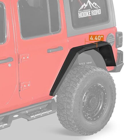 HOOKE ROAD JL WRANGLER Aluminium Fender Flares Wheel Mud Guard متوافق مع Jeep Wrangler JL 2018 2019 2020 2021 2022 2023 2024 2025-2pcs in Kuwait