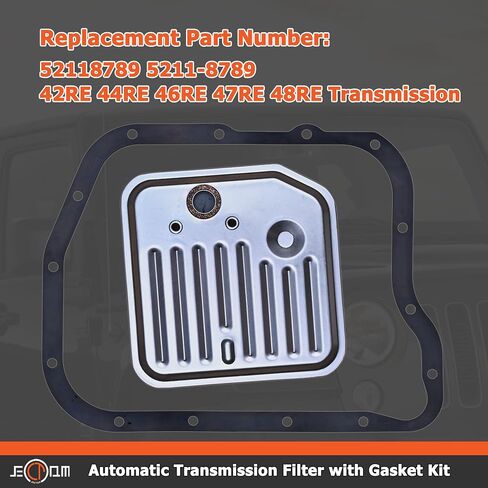 Automatic Transmission Filter And Gasket Kit 52118789 Compatible with 1998-2009 Dodge Dakota Durango Ram 1500 2500 3500 Van Wagon Jeep Grand Cherokee 42RE 44RE 46RE 47RE 48RE in Saudi Arabia