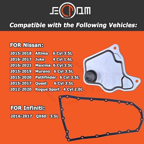 طقم حشية زيت مرشح ناقل الحركة 31397-1xf0d 31728-29x0d متوافق مع 2015-2022 Nissan Altima Juke NV Rogue Sentra JF017E/JF016E مجموعة مرشح الإرسال in Saudi Arabia