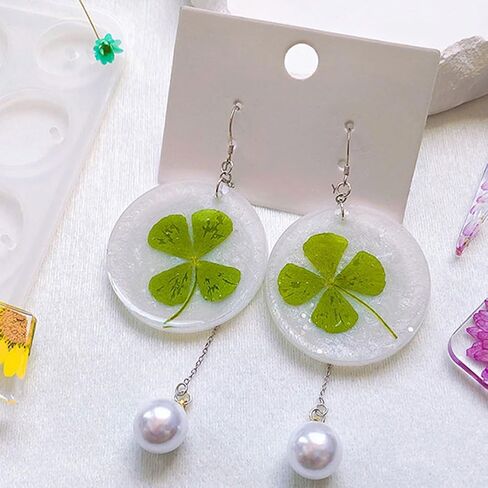 Ksheria Epoxy Resin Molds for Earrings, Pendants & Keychains - 3 Styles Silicone Molds + 10 Silver French Wire Hooks, DIY Jewelry Making Kit in Saudi Arabia