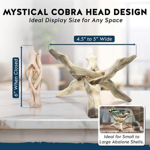 Alternative Imagination Wooden Tripod Stand - 8 Inch Display Stand For Home Decor, Abalone Shell, Crystal Ball and More in Kuwait