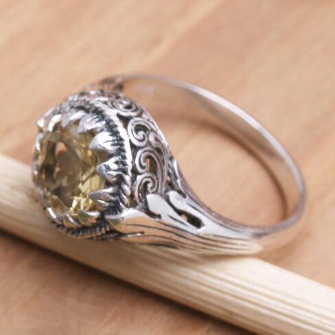 NOVICA Artisan Handmade .925 Sterling Silver Citrine Cocktail Ring Indonesia Gemstone Birthstone 'Break Of Day' in Saudi Arabia