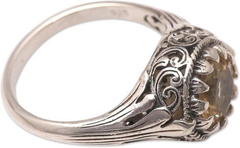 NOVICA Artisan Handmade .925 Sterling Silver Citrine Cocktail Ring Indonesia Gemstone Birthstone 'Break Of Day' in Saudi Arabia