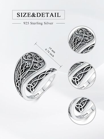 Witches Knot Spoon Rings for Women 925 Sterling Silver Vintage Celtic Knot Witch Rings Celtic Knot Adjustable Thumb Ring Gifts for Women in Saudi Arabia