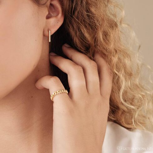 Caitlynminimalist 18K الذهب الذهب الفضة الفضة اللزجة تلويت تلويث مضلع كبح عصري المجوهرات الحلقة الحد الأدنى للنساء هدية لها in Saudi Arabia
