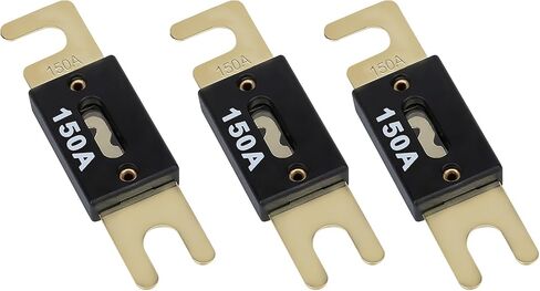 3pcs 120 AMP 32VDC ANL Blade Fuse ، صمامات السيارات ، الصمامات البحرية ، FUSE FUSE FUSE GOLD مطلية مع أنظمة 12V و 24V للسيارة ، RV ، القوارب ، الشاحنة ، Audio ، العاكس والتطبيقات الحالية الأخرى in Kuwait