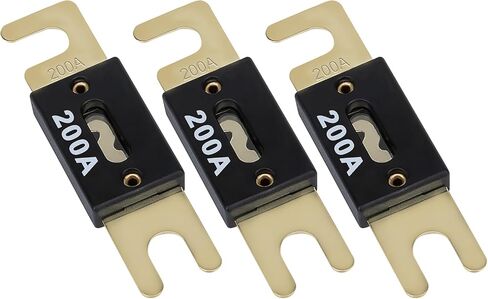 3pcs 120 AMP 32VDC ANL Blade Fuse ، صمامات السيارات ، الصمامات البحرية ، FUSE FUSE FUSE GOLD مطلية مع أنظمة 12V و 24V للسيارة ، RV ، القوارب ، الشاحنة ، Audio ، العاكس والتطبيقات الحالية الأخرى in Kuwait