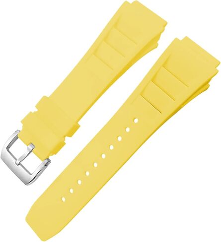 Rubber Watchband 20mm 25mm for Richard Spring Bar Silicone Mille Sport Watch Strap Soft Waterproof Wristband (Color : Black fold Buckle, Size : 20mm) in Saudi Arabia