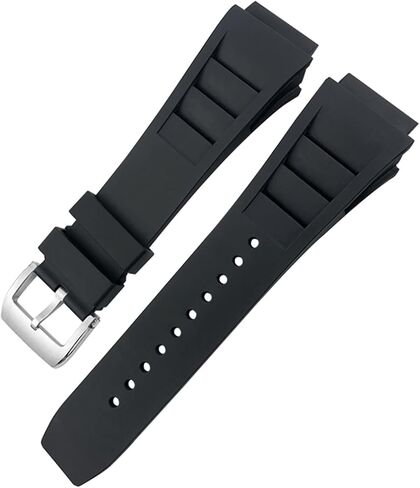 Rubber Watchband 20mm 25mm for Richard Spring Bar Silicone Mille Sport Watch Strap Soft Waterproof Wristband (Color : Black fold Buckle, Size : 20mm) in Saudi Arabia