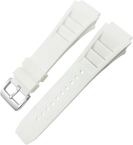 Rubber Watchband 20mm 25mm for Richard Spring Bar Silicone Mille Sport Watch Strap Soft Waterproof Wristband (Color : Black fold Buckle, Size : 20mm) in Saudi Arabia