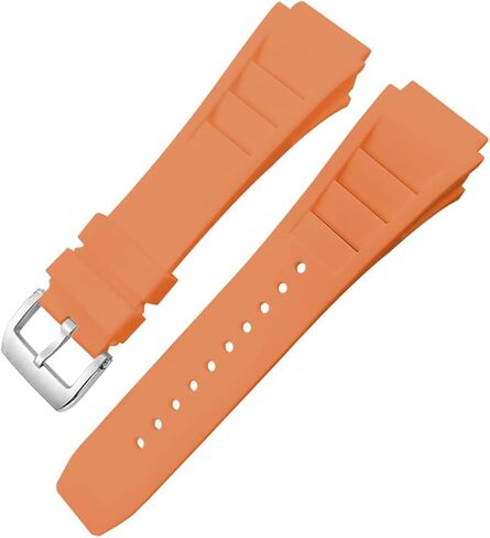 Rubber Watchband 20mm 25mm for Richard Spring Bar Silicone Mille Sport Watch Strap Soft Waterproof Wristband (Color : Black fold Buckle, Size : 20mm) in Saudi Arabia