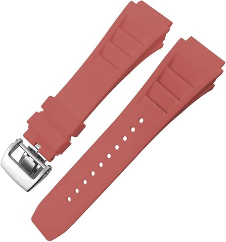 Rubber Watchband 20mm 25mm for Richard Spring Bar Silicone Mille Sport Watch Strap Soft Waterproof Wristband (Color : Black fold Buckle, Size : 20mm) in Saudi Arabia