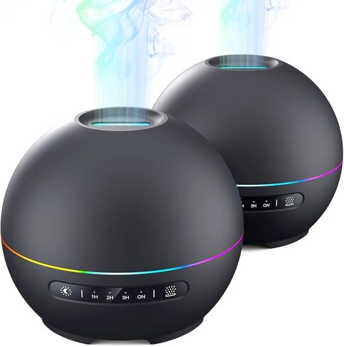 Essential Oil Diffuser for Home - 200ml Aromatherapy Diffuser Humidifier with 4 Timers & 7 Colors Night Lights, 20dB Quiet Working for 10 Hours, Waterless Auto-Off in Saudi Arabia