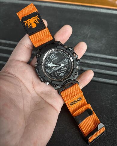 فرقة مشاهدة نايلون 16 مم متوافقة مع Casio G-Shock GWG-1000 GWG1000 ، حزام ساعة رياضية نايلون الوعرة مع تصميم بقع عسكرية ، حزام بديل للإصدار السريع للاستخدام التكتيكي في الهواء الطلق للرجال in Kuwait