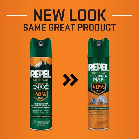 Repel Insect Repellent Sportsman Max Formula (2 Count), Repel Mosquitoes Ticks and Gnats, Long-Lasting Protection, 40% DEET (Aerosol Spray) 6.5 fl Ounce in Saudi Arabia