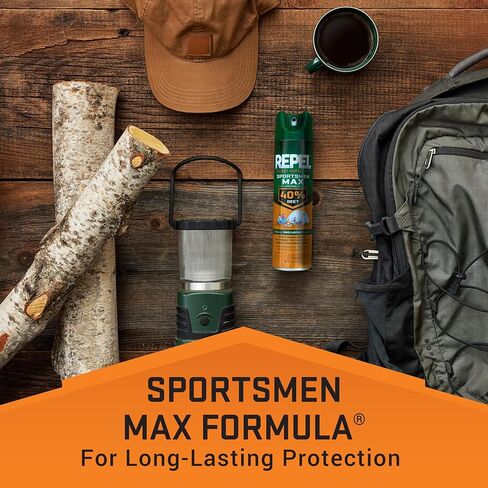Repel Insect Repellent Sportsman Max Formula (2 Count), Repel Mosquitoes Ticks and Gnats, Long-Lasting Protection, 40% DEET (Aerosol Spray) 6.5 fl Ounce in Saudi Arabia