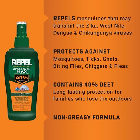 Repel Insect Repellent Sportsman Max Formula (2 Count), Repel Mosquitoes Ticks and Gnats, Long-Lasting Protection, 40% DEET (Aerosol Spray) 6.5 fl Ounce in Saudi Arabia