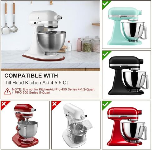 Sliding Mat for Kitchen aid 4.5-5 Qt Stand Mixer with 1Pc Cord Organizer and 3Pcs Attachment Holder for Kitchen Appliance Slider Counter, Moving Tray (Bamboo, Natural) in Kuwait