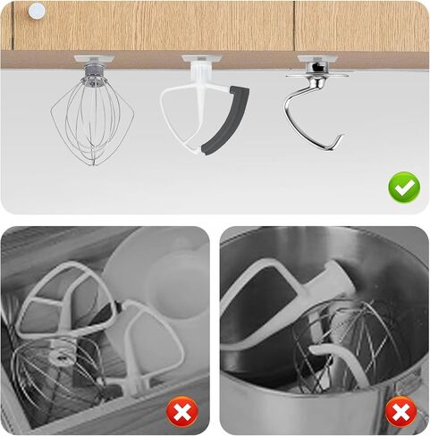 Sliding Mat for Kitchen aid 4.5-5 Qt Stand Mixer with 1Pc Cord Organizer and 3Pcs Attachment Holder for Kitchen Appliance Slider Counter, Moving Tray (Bamboo, Natural) in Kuwait