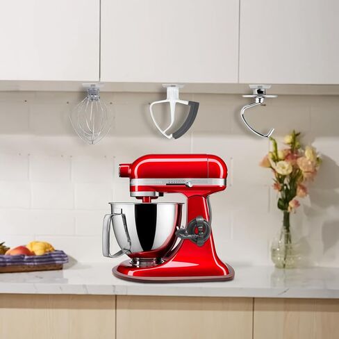 Sliding Mat for Kitchen aid 4.5-5 Qt Stand Mixer with 1Pc Cord Organizer and 3Pcs Attachment Holder for Kitchen Appliance Slider Counter, Moving Tray (Bamboo, Natural) in Kuwait