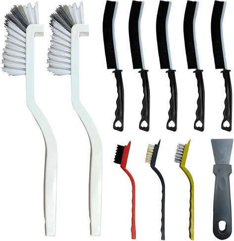 11PCS Car Cleaning Brush Set, Hard Bristle Tire Crevice Wash Brushes, Short-Handle Auto Wheel Rim Detailing Brush, Universal Car Cleaner Supplies Accessories for Interior & Exterior (Style B) in Saudi Arabia