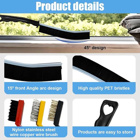 11PCS Car Cleaning Brush Set, Hard Bristle Tire Crevice Wash Brushes, Short-Handle Auto Wheel Rim Detailing Brush, Universal Car Cleaner Supplies Accessories for Interior & Exterior (Style B) in Saudi Arabia