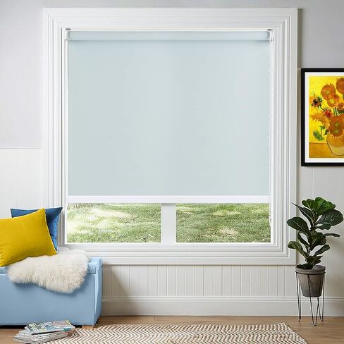 Didoya 100% Blackout Window Blinds,Roller Shades Blinds for Living Room,Office,Bedroom,UV Protection Fabric,Easy to Install（22" W x 36" H,Yellow） in Saudi Arabia