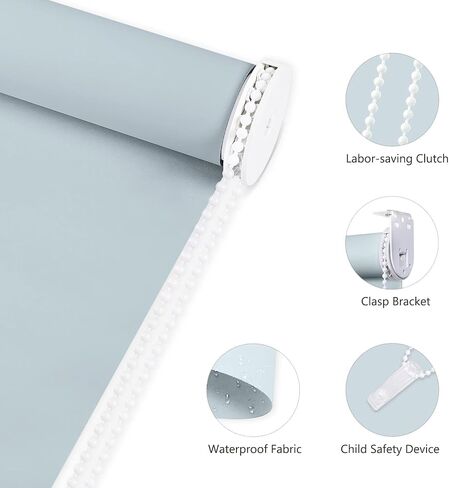 Didoya 100% Blackout Window Blinds,Roller Shades Blinds for Living Room,Office,Bedroom,UV Protection Fabric,Easy to Install（22" W x 36" H,Yellow） in Saudi Arabia