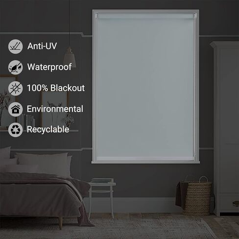 Didoya 100% Blackout Window Blinds,Roller Shades Blinds for Living Room,Office,Bedroom,UV Protection Fabric,Easy to Install（22" W x 36" H,Yellow） in Saudi Arabia