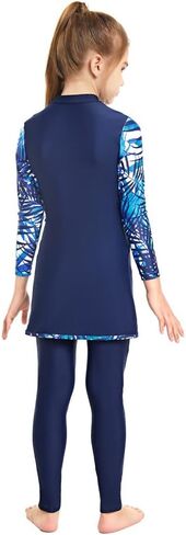 Shuobeiter Girls Muslim Burkini Swimsuit الأكمام الطويلة والسروال - مجموعة متواضعة تغطية كاملة السباحة UPF 50+ حماية من أشعة الشمس in Kuwait